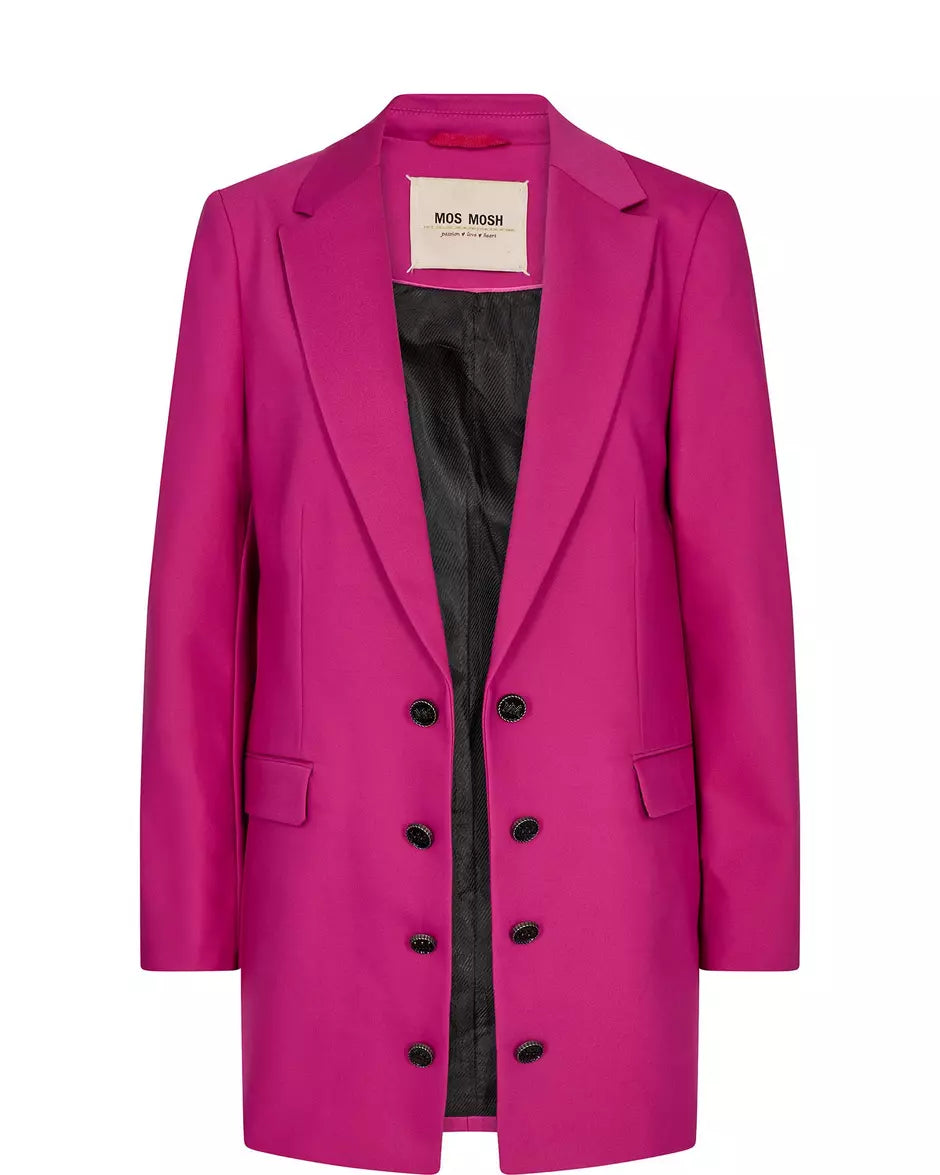 Bright Pink Oversized Blazer With Button Detail