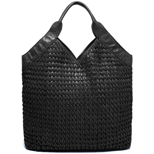 Weaved Leather Shopper - Diamonds & Pearls